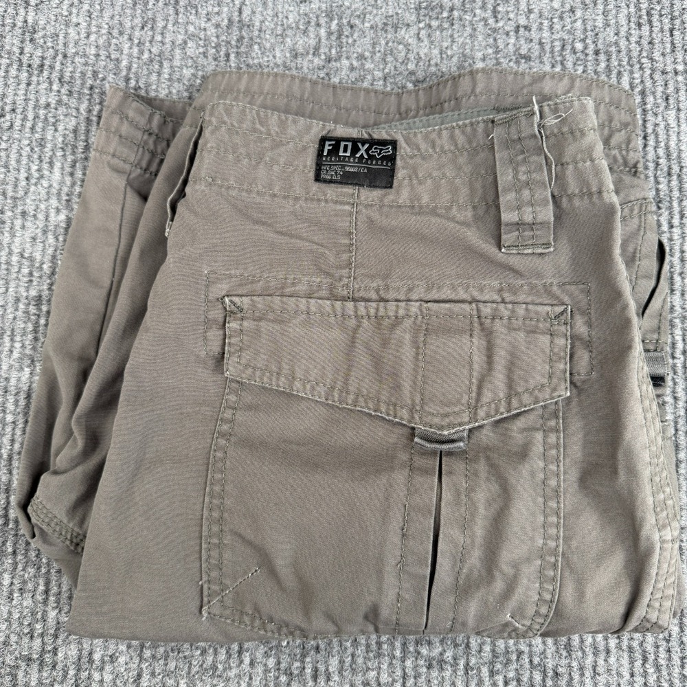 Fox Racing Cargo Shorts Mens 34 Gray Cotton Military Utility Multi Pockets Y2k